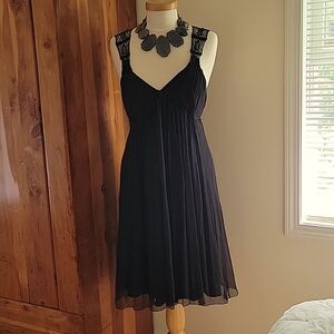 MAX STUDIO Black Silk Dress Large